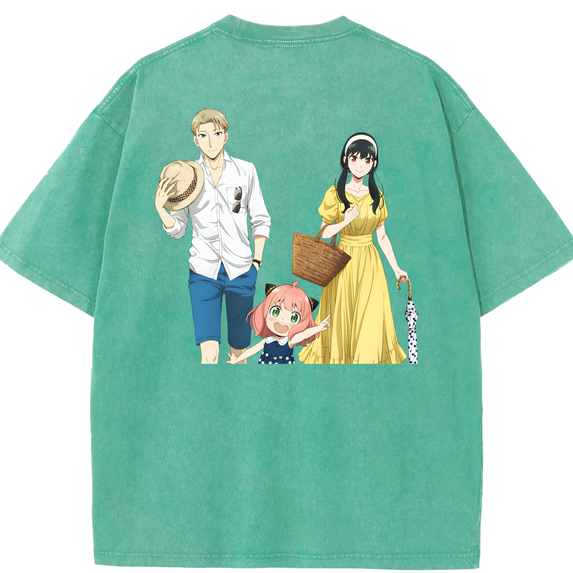 （画像用） SPY×FAMILY间谍家家酒 綿100% ヴィンテージ風 半袖Tシャツ（背面プリント）